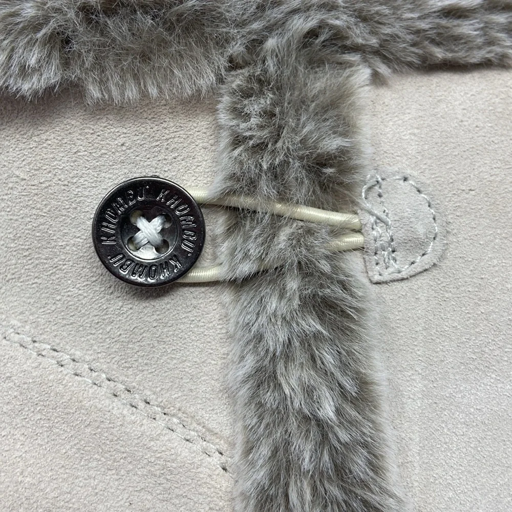 NTW Khombu “Iris” Ankle Winter Boots Cream Genuine Suede Faux Fur Lining